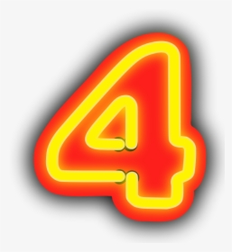 Neon Numerals-4 - Number 4 Clipart No Background, HD Png Download, Transparent PNG