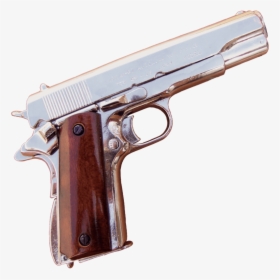 45 Caliber Automatic Pistol Nickel Finish - M1911 .45, HD Png Download, Transparent PNG