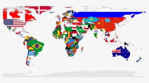 Flag Map Of The World 2018, HD Png Download, Transparent PNG