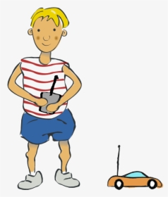 Boy With Rc Car - Dessin Petite Garçon Blond, HD Png Download, Transparent PNG
