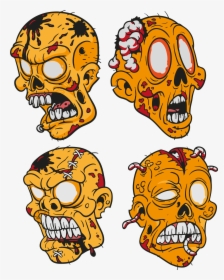 Transparent Zombie Head Clip Art - Cartoon Zombie Tattoo Designs, HD Png Download, Transparent PNG