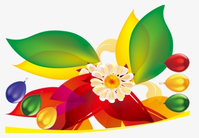 Clip Art Floral Design Colorful Balloon - Colorful Splash Flower Background, HD Png Download, Transparent PNG
