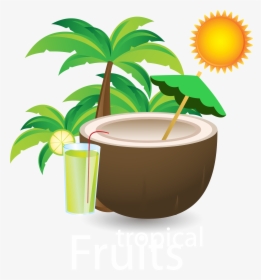 Download Summer Drink Material - Coconut Milk Vector Png, Transparent Png, Transparent PNG