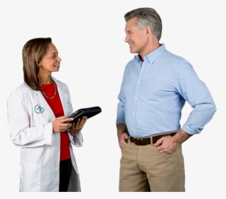Happy Phn Patient Talking To Doctor - Standing, HD Png Download, Transparent PNG