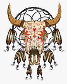 Dream Catcher Silhouette Png - Cow Skull Dreamcatcher, Transparent Png, Transparent PNG