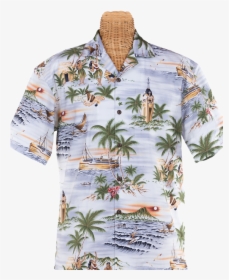 Newt S Retro-print Aloha Shirt With The Aloha Tower - Hawaiian Shirt Royal Hawaiian Hotel, HD Png Download, Transparent PNG