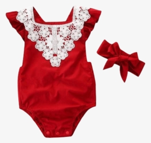 Petite Bello Playsuit 0-6 Months Christmas Red Lace, HD Png Download, Transparent PNG