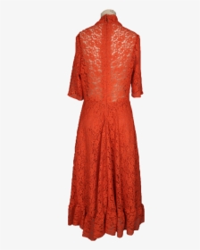 Orange Lace Dress Back - Day Dress, HD Png Download, Transparent PNG