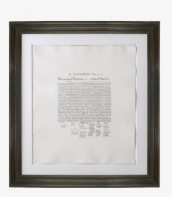 Framed Declaration Of Independence Hand Engraved Printed - Declaration Of Independence, HD Png Download, Transparent PNG