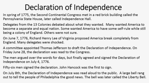Declaration Of Independence, HD Png Download, Transparent PNG