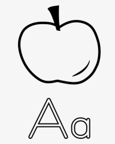 A For Apple Clipart Jpg Library Stock Clipart - Apple In Black And White, HD Png Download, Transparent PNG