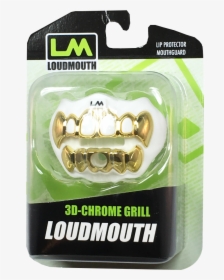 3d Chrome Grill Loudmouth Loud Mouth Guards - Gold Teeth Mouth Guard Football, HD Png Download, Transparent PNG