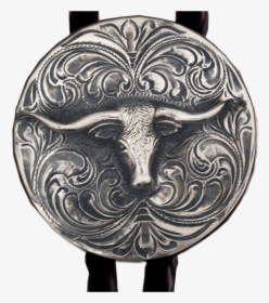 Hand Engraved Sterling Silver Bolo Tie With Longhorn - Carving, HD Png Download, Transparent PNG