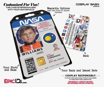 Nasa Astronaut Themed Cosplay Access Id Badge   Class - Nasa Identification Badge, HD Png Download, Transparent PNG