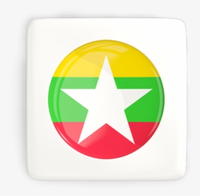 Square Icon With Round Flag - Transparent Myanmar Flag Round, HD Png Download, Transparent PNG