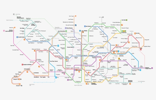 Mapa Del Metro De Barcelona Actualizado En - Barcelona Metro Map, HD Png Download, Transparent PNG