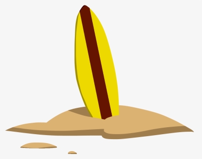 Surfboard In Sand Clipart , Png Download - Surfboard In Sand Vector, Transparent Png, Transparent PNG