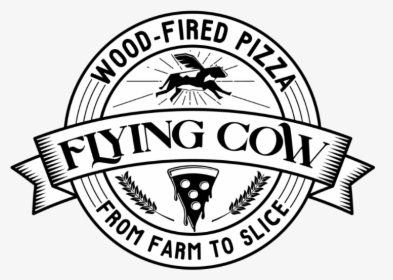 Flying Cow Wood-fire Pizza Badge Logo Vector Artwork - Flying Cow Logo, HD Png Download, Transparent PNG