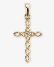 14k Gold Filigree Cross Pendant With Diamond - Roberto Coin Cross Necklace, HD Png Download, Transparent PNG