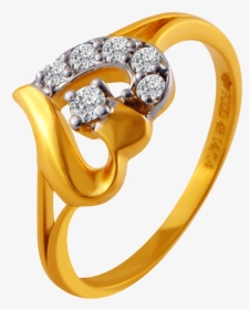 14kt Yellow Gold Ring For Women - Anjali Jewellers Gold Ring, HD Png Download, Transparent PNG