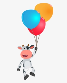 Cow Holding A Balloon, HD Png Download, Transparent PNG