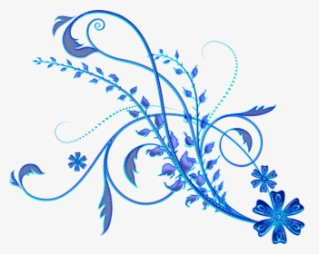 #ftestickers #florals #decorative #corner #border #blue - Blue Floral Ornament Png, Transparent Png, Transparent PNG
