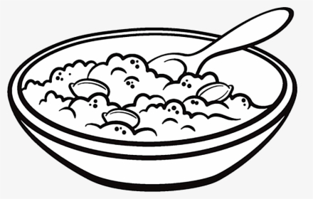 Porridge, Oatmeal Png - Food Bowl Clipart Black And White, Transparent Png, Transparent PNG