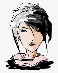 Drawn Woman In Computer, HD Png Download, Transparent PNG