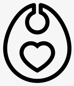 Baby Bib With Heart Outline - Baby Bib Icon Png, Transparent Png, Transparent PNG