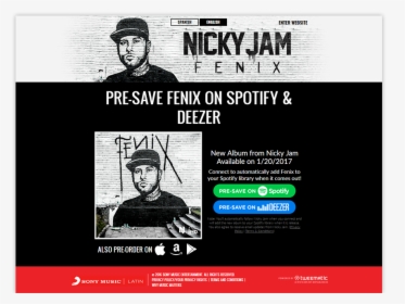 Nicky Jam Presave For Spotify - Pre Save Spotify, HD Png Download, Transparent PNG