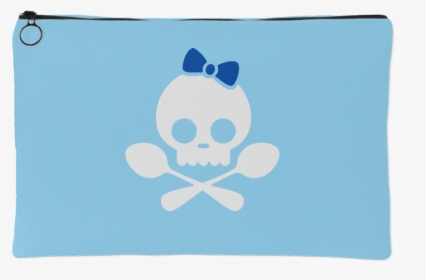 Spoonie Skull Blue Bow Accessory Pouch Blue - Cartoon, HD Png Download, Transparent PNG