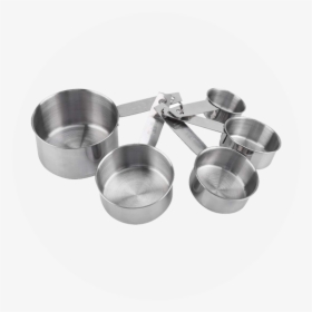 Stainless Steel Mixing Measuring Cup Set - Stainless Steel Used Ing Cooking, HD Png Download, Transparent PNG