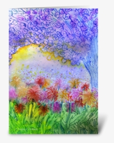 Happy Easter Whimsical Garden Greeting Card - Painting, HD Png Download, Transparent PNG