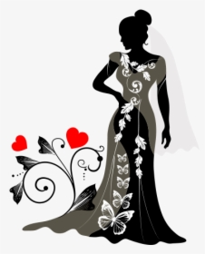 #silhouette #bride #freetoedit - Bayan Elbise Silüet, HD Png Download, Transparent PNG