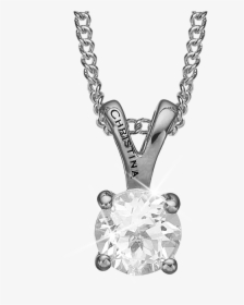 Crystal, Pendant With Big Stone And 40 15cm Necklace - Christina Jewelry Topas Rhodineret Sølv Vedhæng Kæde, HD Png Download, Transparent PNG