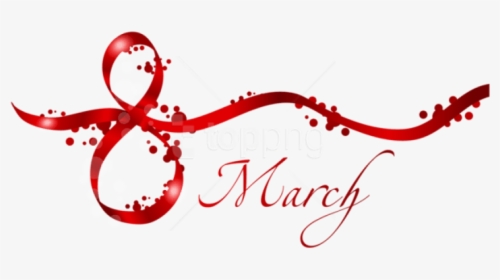Free Png Download 8 March Red Text Decor Png Images - 8 March Women Day, Transparent Png, Transparent PNG
