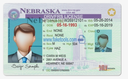 Nebraska Driver License Psd Template - Nebraska Drivers License Back, HD Png Download, Transparent PNG