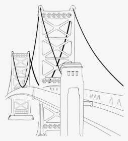 Ben Franklin Bridge Png - Drawing Of Benjamin Franklin Bridge, Transparent Png, Transparent PNG