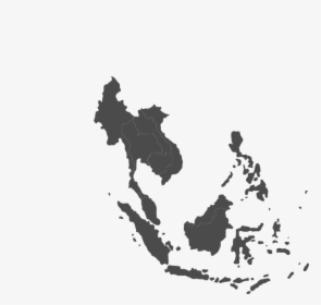 Asia Vector Black And White - South East Asia Map Png, Transparent Png, Transparent PNG
