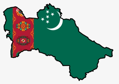 Turkmenistan Flag Map, HD Png Download, Transparent PNG