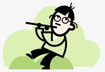 Vector Illustration Of Musician Plays Flute Musical - Person In Deep Thought, HD Png Download, Transparent PNG