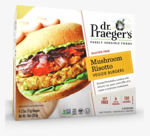 Praeger S Mushroom Risotto Veggie Burgers Package - Dr Praeger's Black Bean Quinoa Burger, HD Png Download, Transparent PNG