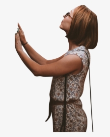 Woman Feeling Wall Transparent - Girl, HD Png Download, Transparent PNG