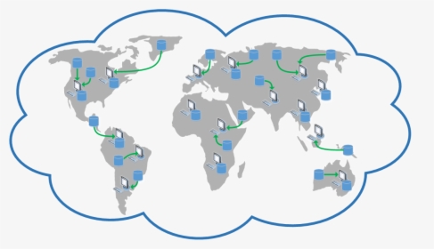 Geo-distributed Edge Cloud - Easy World Map Simple, HD Png Download, Transparent PNG
