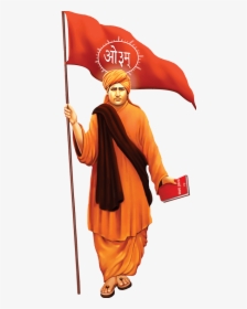 Dayanand Saraswati With Flag, HD Png Download, Transparent PNG