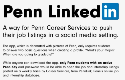 Penn Students Now Have Their Own Customized Linkedin - Linkedin, HD Png Download, Transparent PNG