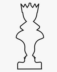 Queen Clipart Chess Piece - Chess Queen Line Drawing, HD Png Download, Transparent PNG