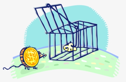 Vector Illustration Of Financial Money Trap Cage With, HD Png Download, Transparent PNG
