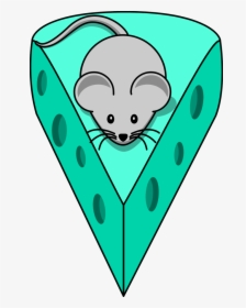 Cartoon Mouse On Top Of A Cheese - Mouse And Cheese Drawing, HD Png Download, Transparent PNG