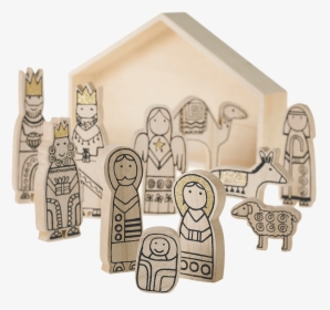 Fancy Nativity Figurines, 11 Pieces - Modern Wooden Nativity Set, HD Png Download, Transparent PNG